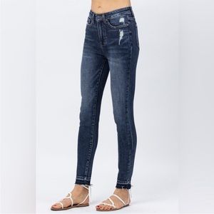 Judy Blue High Waist Skinny Fit Distressed Jeans Tummy Control Size 16W